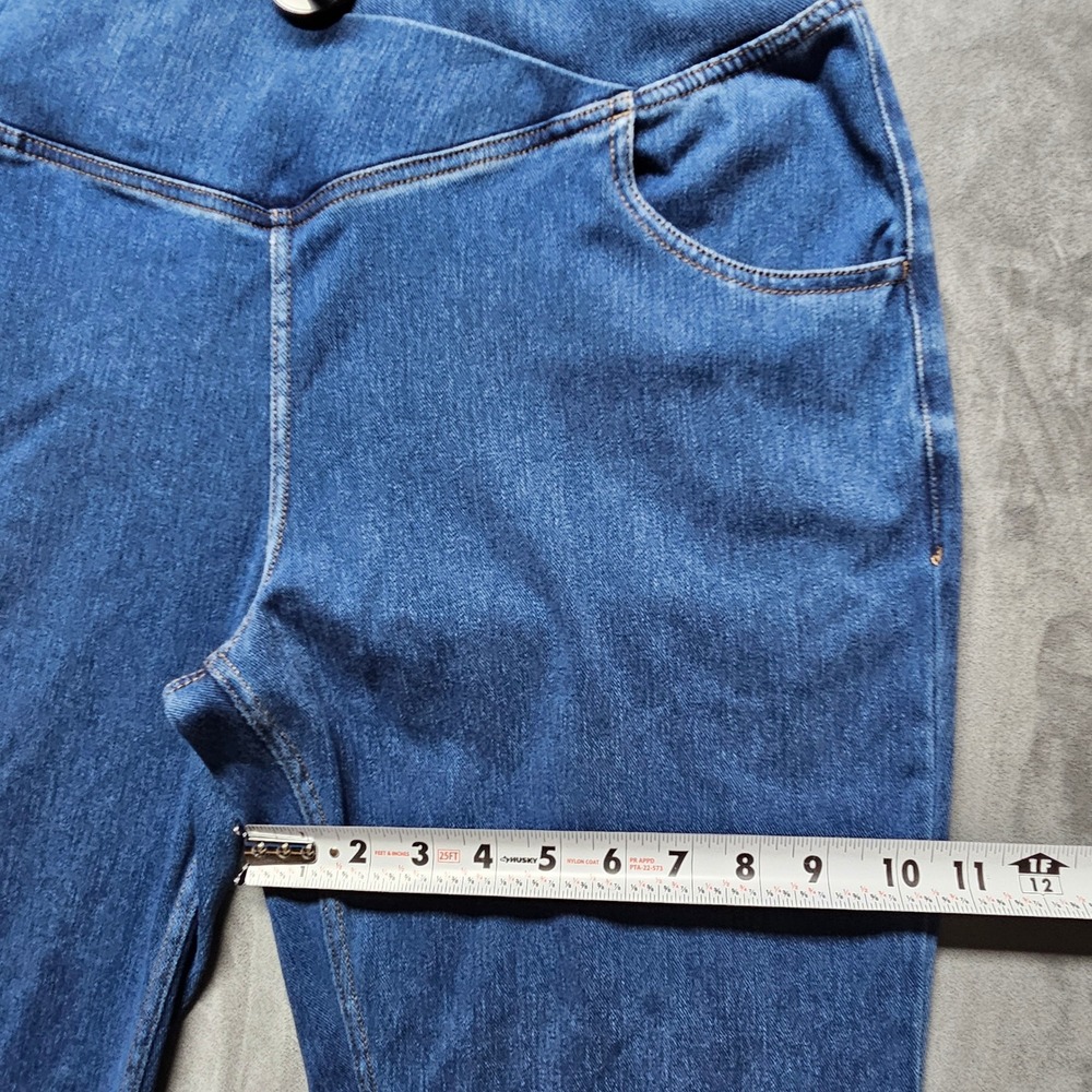 Halara Patitoff Flowy High Waisted Crossover Flare Jeans Blue XL Regular - Picture 10 of 11